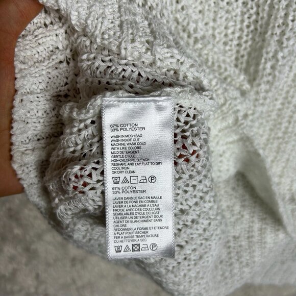 Tommy Bahama Marlina Tape Yarn V-Neck Open Knit Mesh‎ Pull Over Sweater Size S - Picture 5 of 8